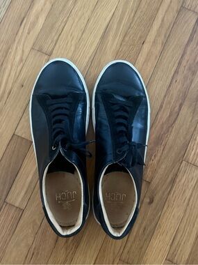 Men’s Black Leather Low-Top Sneakers Size 43